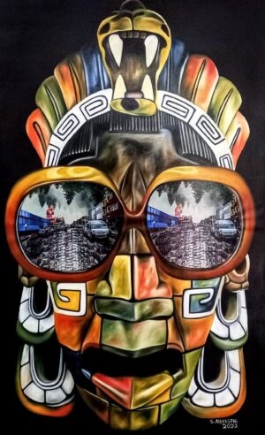 SABELO2224 Acrylic & Collage on Canvas 126cm x 78cm 2022