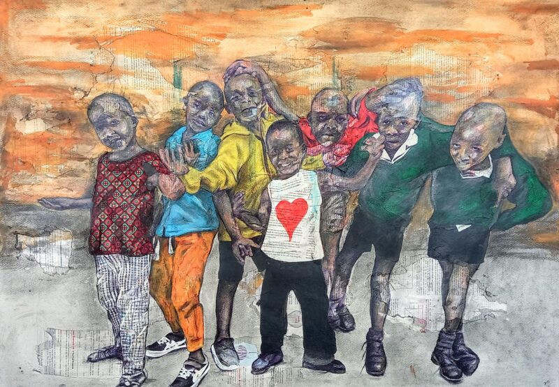 PT2219 Mixed medium on paper 75cm x 104cm 2022 Unframed