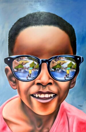 SABELO2226 Acrylic & Collage on Canvas 180cm x 120cm 2022