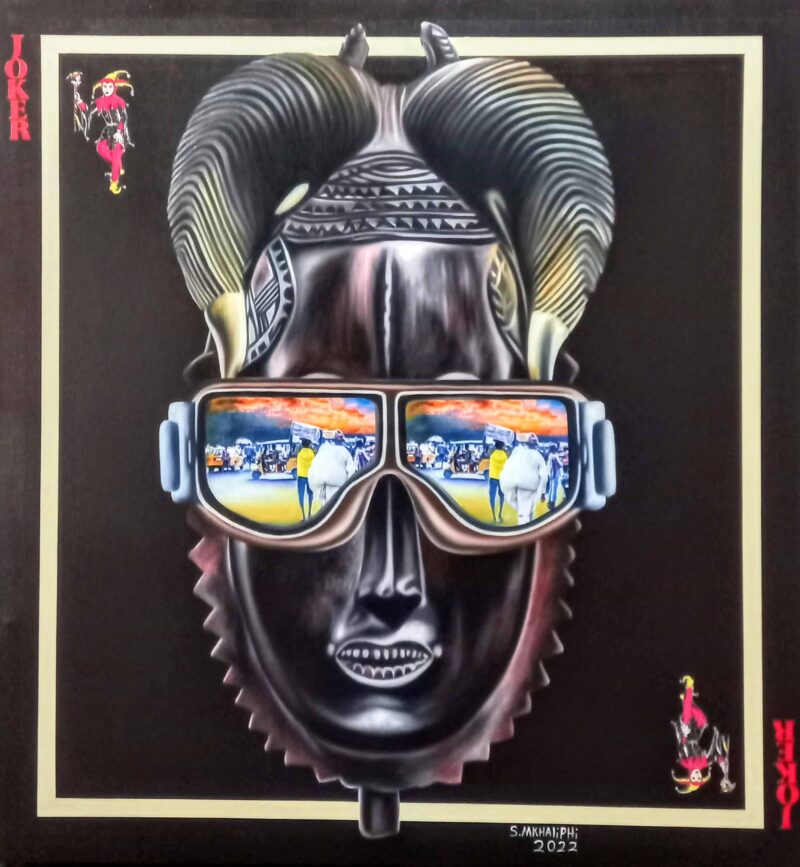 SABELO2235 Acrylic & Collage on Canvas 97cm x 90cm 2022