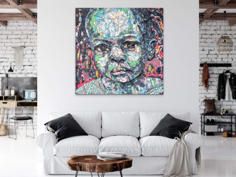 PT2224 Mixed medium & recycled materials 120cm x 120cm 2022 - Image 2